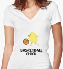 Camiseta entallada de cuello en V Chick de baloncesto
