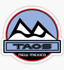 TAOS NEW MEXICO Mountain Skiing Art Sticker