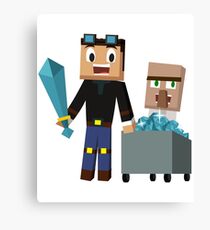 The Diamond Minecart DanTDM and Doctor Trayaurus - Minecraft Youtuber Canvas Print