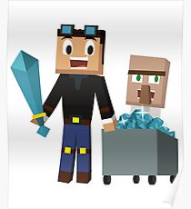 The Diamond Minecart DanTDM and Doctor Trayaurus - Minecraft Youtuber Poster
