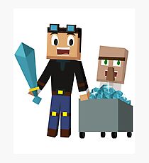 The Diamond Minecart DanTDM and Doctor Trayaurus - Minecraft Youtuber Photographic Print