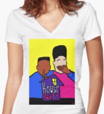 Welcome to my HOUSE PARTY Women's Fitted V-Neck T-Shirt