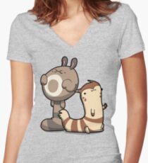Furry Ferrets Women's Fitted V-Neck T-Shirt
