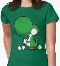 Egg Chuckin' Dinosaur Women's Fitted T-Shirt