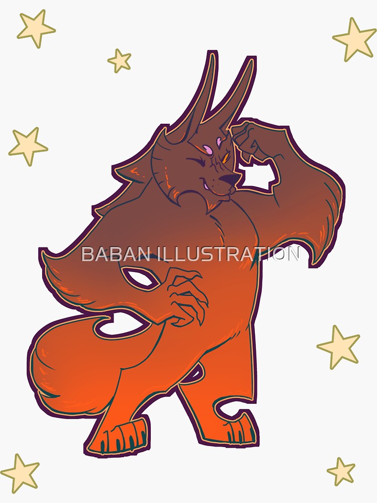 "Colourful Cryptids - Dogman 2" Stickers by babakinkin | Redbubble