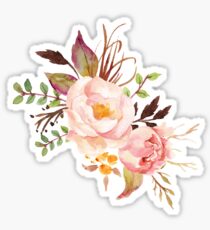 Pfirsich Aquarell Pfingstrosen Sticker