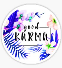 Pegatina Good Karma Mantra Tropical Flowers Jungle