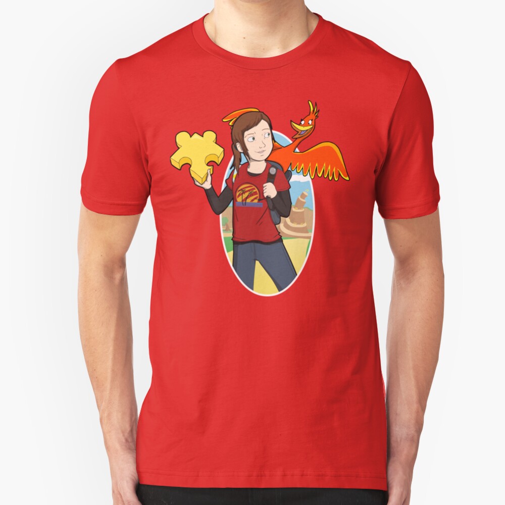 Ellie & Kazooie going on an Adventure. Slim Fit T-Shirt