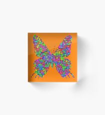 Artificial neural style Simplex pixel Papilio Gloria butterfly Acrylic Block