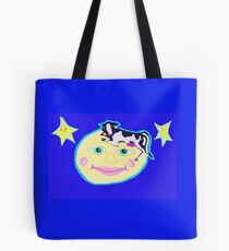 Cow And Moon Take A Breather Tote Bag