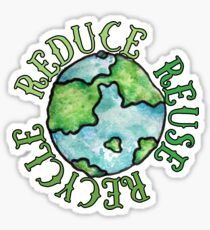 Reduzieren Sie die Wiederverwendung Recyceln Sie den Tag der Erde Sticker