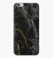 Vinilo o funda para iPhone Dark Marble Abstract Black y Gold