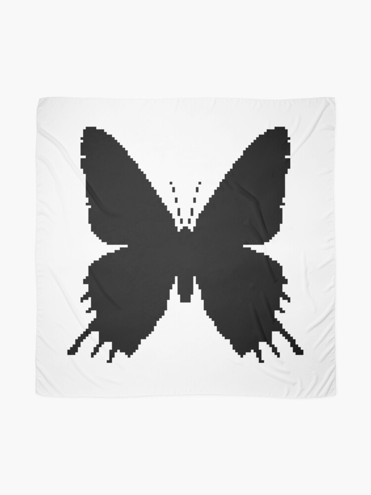 8 Bit Simplex Pixel Black Butterfly Scarf By Blackhalt Redbubble