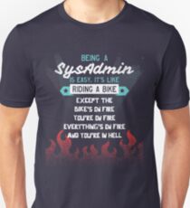 Being A SysAdmin is Like Riding A Bike Slim Fit T-Shirt