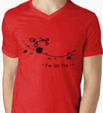 Cycling Crash, Mountain Bike " I've Got This ! " Cartoon Men's V-Neck T-Shirt