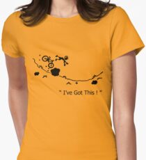 Cycling Crash, Mountain Bike " I've Got This ! " Cartoon Women's Fitted T-Shirt