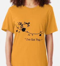 Cycling Crash, Mountain Bike " I've Got This ! " Cartoon Slim Fit T-Shirt