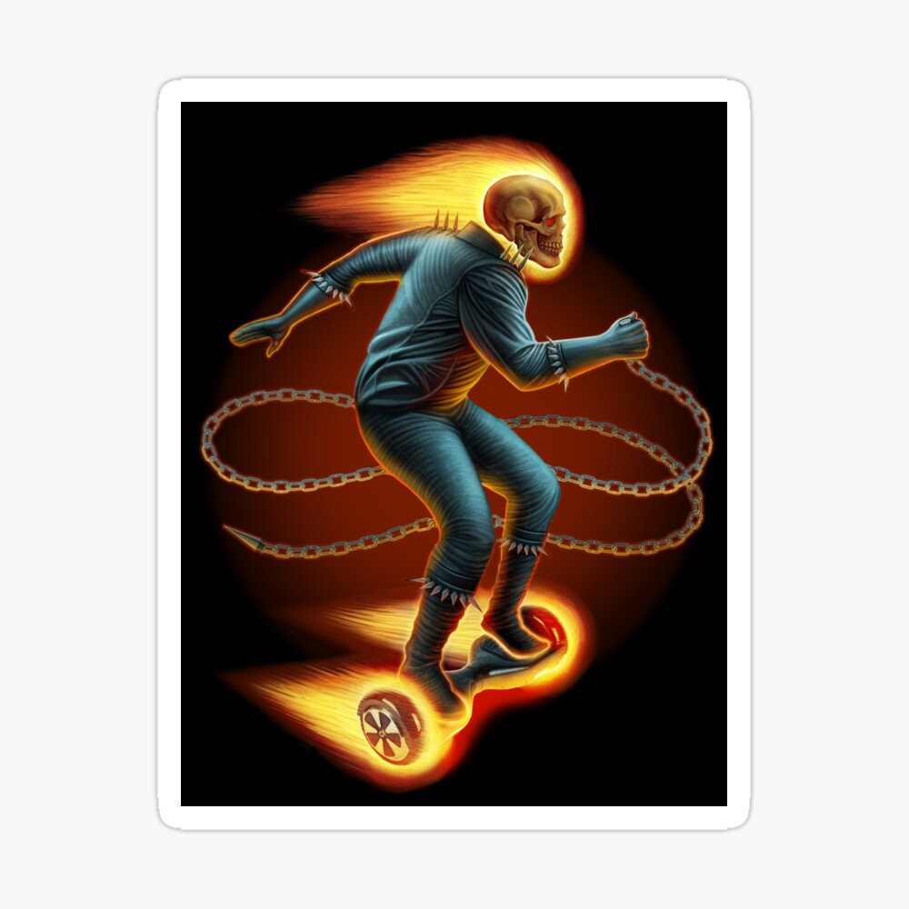 Ghost Rider On a Hoverboard Sticker