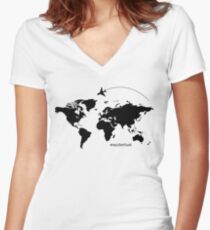 wanderlust Women's Fitted V-Neck T-Shirt
