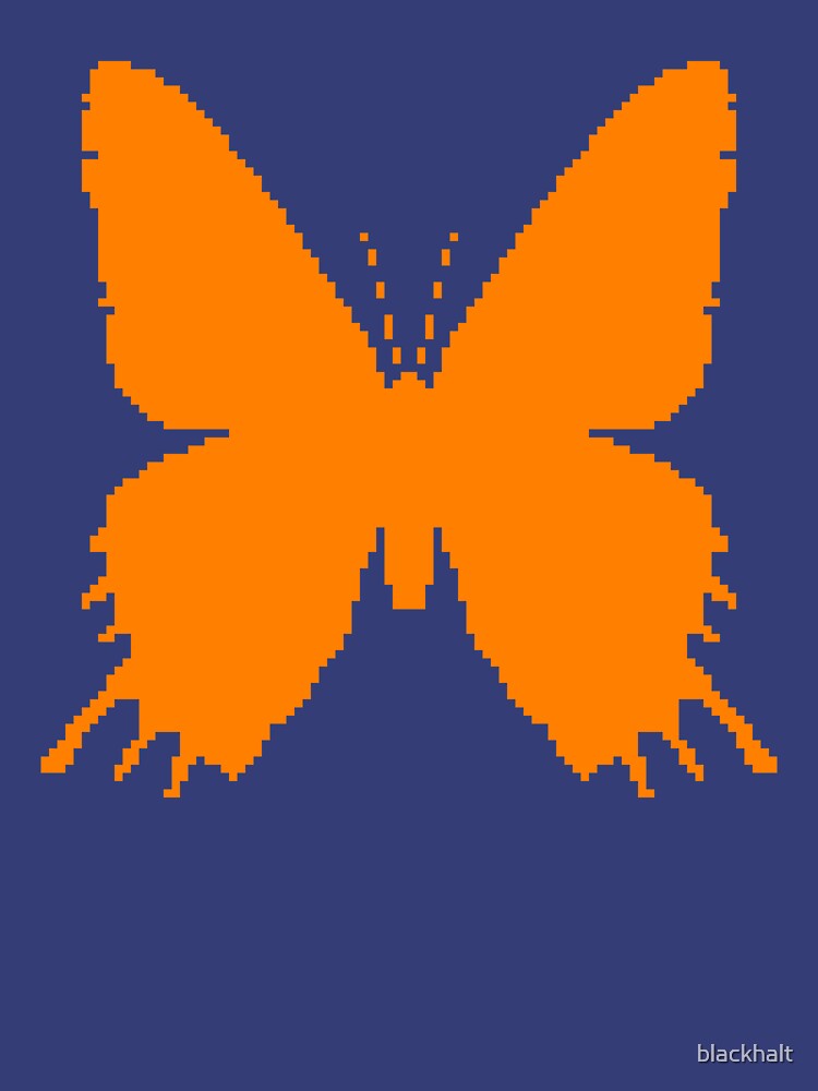 8-bit Simplex pixel Orange butterfly by blackhalt