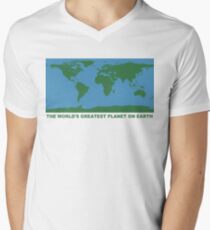 The World's Greatest Planet On Earth - ONE:Print Men's V-Neck T-Shirt