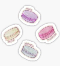 French Macaron Pattern - raspberry, pistachio, lemon & blueberry Sticker