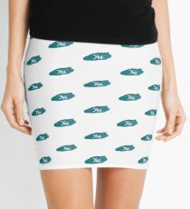 Yes print on green blue paint smear Mini Skirt