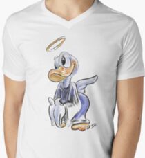 Charcoal and Oil - Angel Donald Duck Men's V-Neck T-Shirt