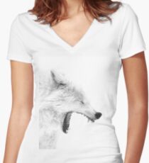 Arctic Wolf Women's Fitted V-Neck T-Shirt