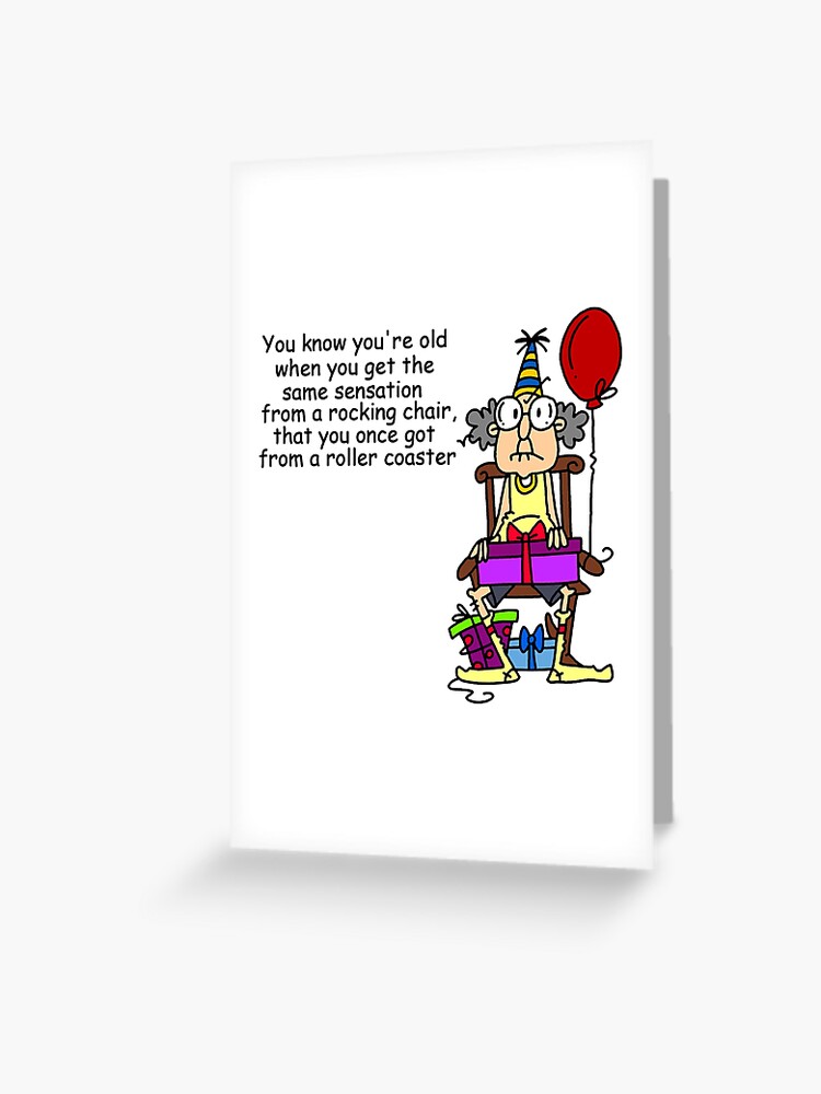 Funny Over The Hill Roller Coaster Birthday Greeting Card By