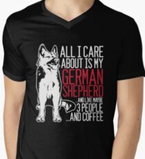 All I Care About Is My German Shepherd And Coffee Men's V-Neck T-Shirt