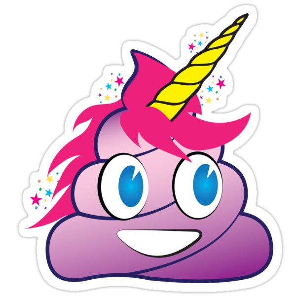  Sparkles the Unicorn  Poop Emoji  Stickers  by abowlofsoda 