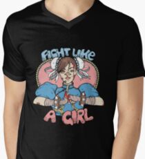 Fight Like A Girl - Chun Li (Street Fighter) Men's V-Neck T-Shirt