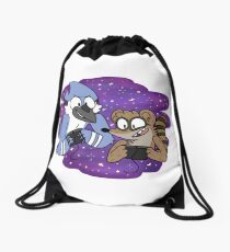 Mordecai and Rigby Drawstring Bag