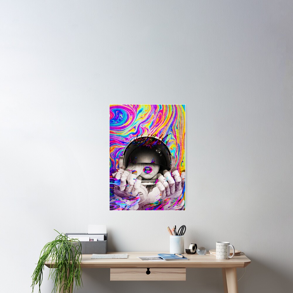 Psychedelic Astronaut (Vintage Effect) Poster