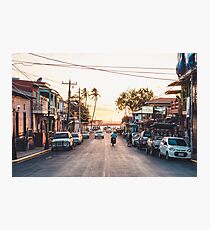 Sun sets in the village Photographic Print