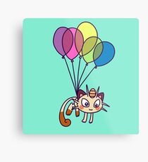 Balloon Meowth Metal Print