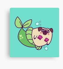 Pug Mermaid Canvas Print