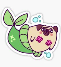 Pug Mermaid Sticker
