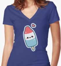 Kawaii Popsicle Women's Fitted V-Neck T-Shirt