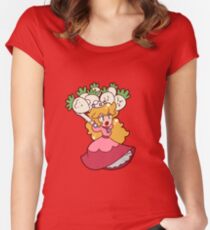 Princess Peach with Turnips Women's Fitted Scoop T-Shirt