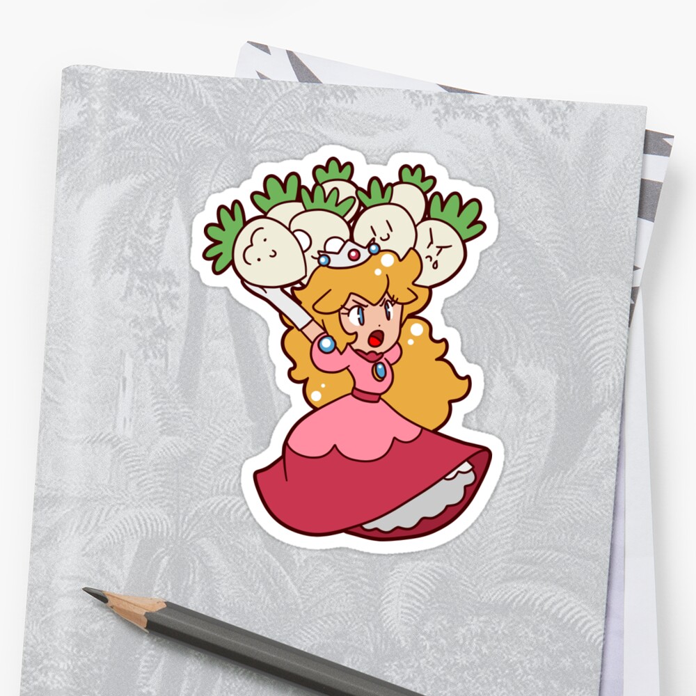 Princess Peach With Turnips Stickers By Saradaboru