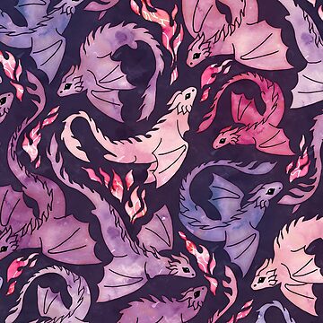 Artwork thumbnail, Dragon fire dark pink & purple by adenaJ