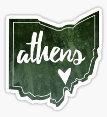 Athens, Ohio - Watercolor Heart Sticker