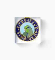 Certified Bird Nerd (Parrotlet green) Acrylic Block