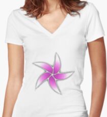 Star Flower Women's Fitted V-Neck T-Shirt