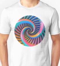 Opposing Spiral Pattern in 3-D Unisex T-Shirt