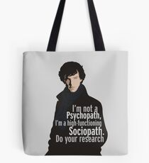 Sherlock - Psychopath/ Sociopath Tote Bag
