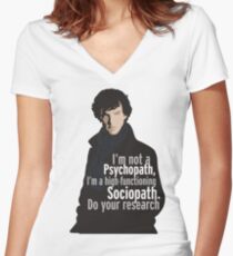 Sherlock - Psychopath/ Sociopath Women's Fitted V-Neck T-Shirt