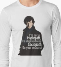 Sherlock - Psychopath/ Sociopath Long Sleeve T-Shirt